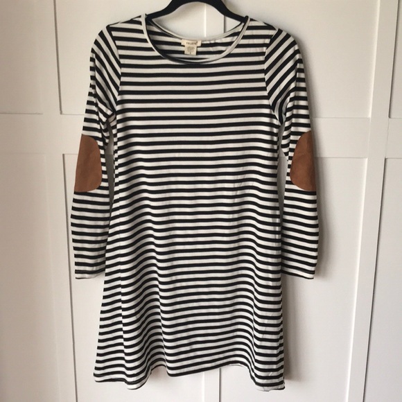 Sz Large Stripe Tunic Dress w/Elbow Patch - Picture 6 of 8